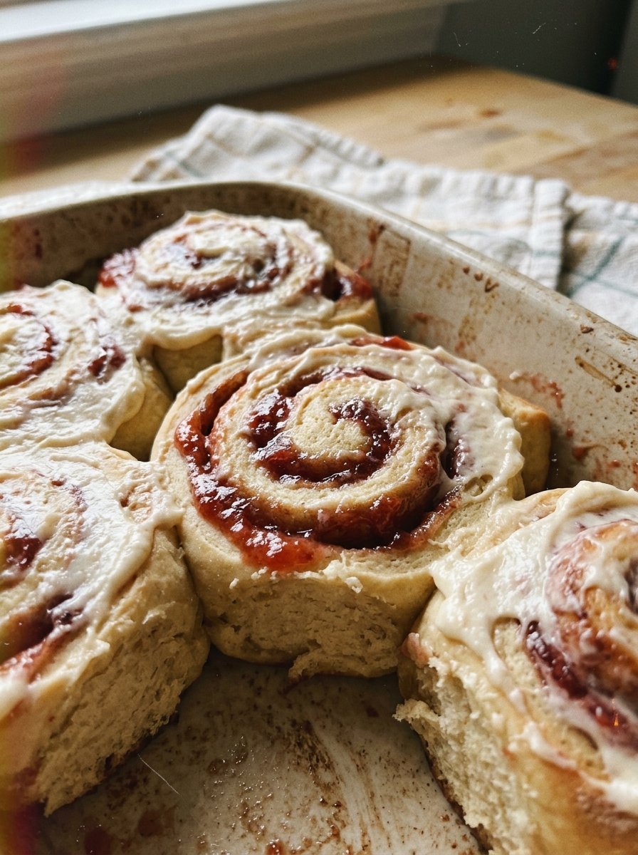 Strawberry Cheesecake Cinnamon Rolls
